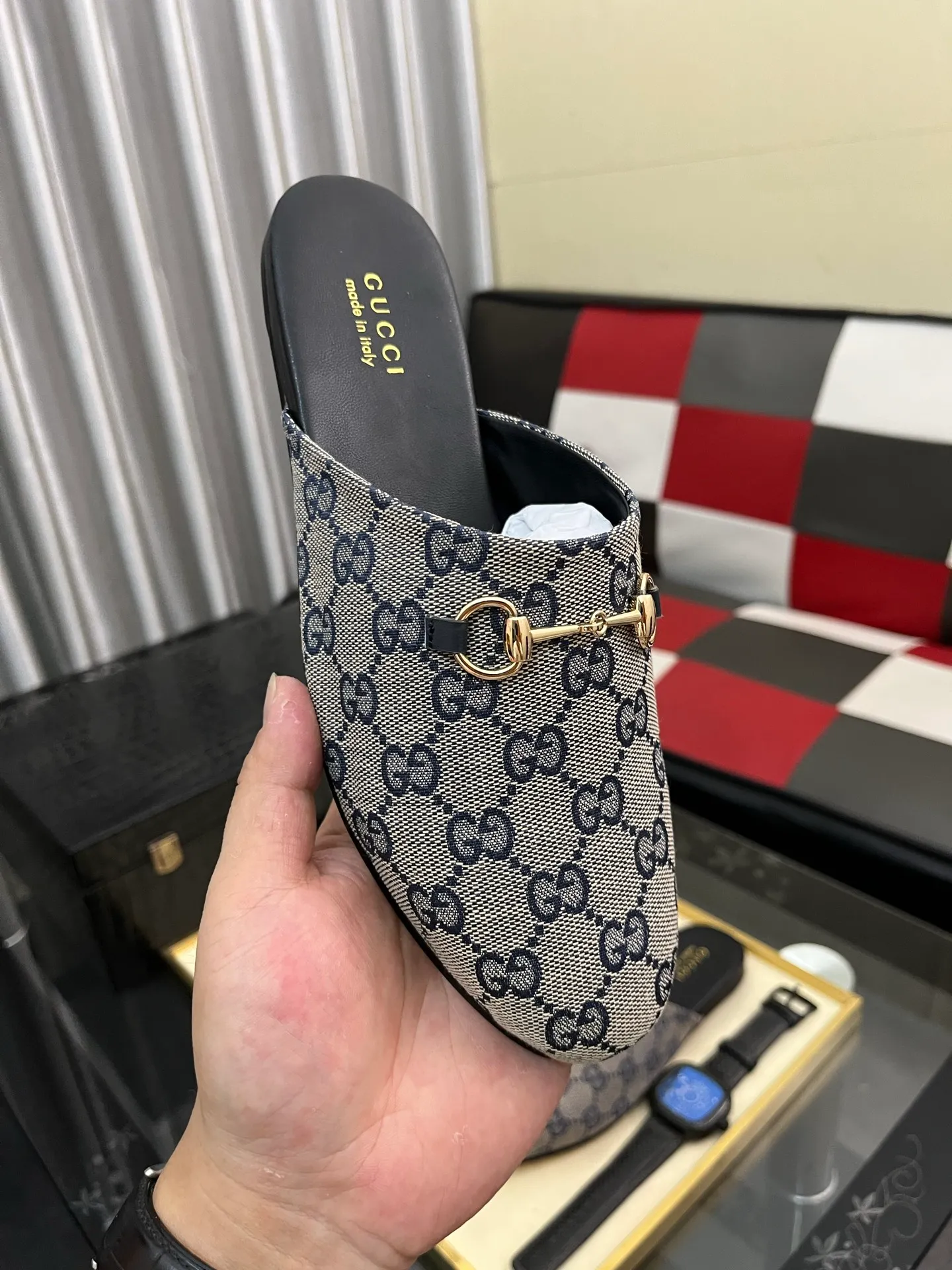 Men's shoes 💰480⌚️⌚️[Gucci] 2024 new season half-slip men's shoes, made of Italian imported first-layer frosted cowhide➕sheepskin lining, original hardware buckle, original combination wear-resistant outsole, real shot 🎬 Very comfortable on the feet, size 36-44